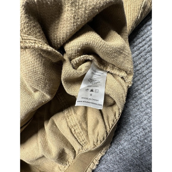 Windsor Cropped Jacket Womens Small Brown Corduroy Button Front Raw Hem Short - Picture 5 of 6